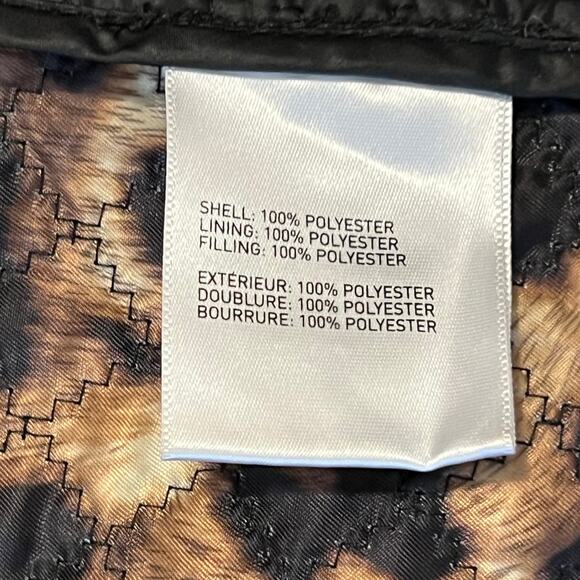 Laundry by Shelli Segal Black Quilted Rain Coat w/ Detachable Hood Size Large - Picture 5 of 5